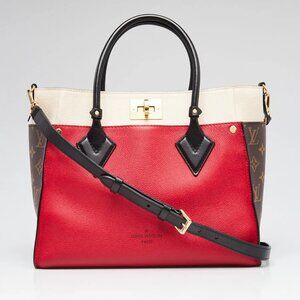 Louis Vuitton Red/Beige/Black Leather On My Side MM Bag